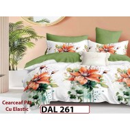 Lenjerie din finet cu 6 piese si cearceaf cu Elastic - DAL261