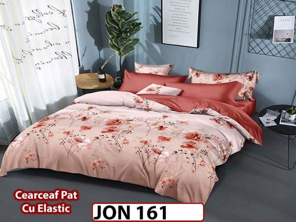 Lenjerie din finet  6 piese cu cearceaf elastic - JON161