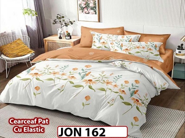 Lenjerie din finet  6 piese cu cearceaf elastic - JON162