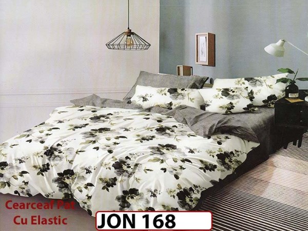 Lenjerie din finet  6 piese cu cearceaf elastic - JON168