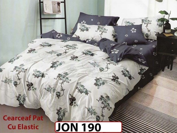 Lenjerie din finet  6 piese cu cearceaf elastic - JON190