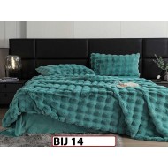 Lenjerie pentru pat dublu extra  pufoasa din Blanita artificiala de Iepure din 6 piese - BIJ14