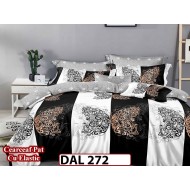 Lenjerie din finet cu 6 piese si cearceaf cu Elastic - DAL272