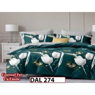 Lenjerie din finet cu 6 piese si cearceaf cu Elastic - DAL274