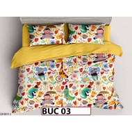 Lenjerie  pentru  1 persoana din bumbac 100% 4 piese -BUC03