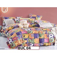 Lenjerie  pentru  1 persoana din bumbac 100% 4 piese -BUC04