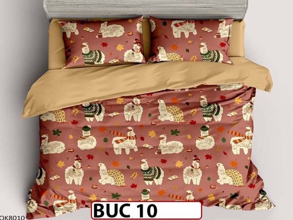 Lenjerie  pentru  1 persoana din bumbac 100% 4 piese -BUC10