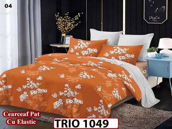 Lenjerie din finet 6 piese cearceaf cu elastic - TRIO1049 Lenjerie din finet 6 piese cearceaf cu elastic - TRIO1049