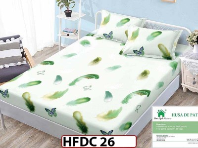 Husa de Pat din Finet + 2 Fete de Perne - Saltea 140x200 - Pat 2 Persoane -HFDC26 Husa de Pat din Finet + 2 Fete de Perne - Saltea 140x200 - Pat 2 Persoane -HFDC26