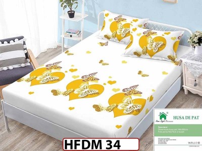 Husa de Pat din Finet + 2 Fete de Perne - Saltea 160x200 - Pat 2 Persoane - HFDM34 Husa de Pat din Finet + 2 Fete de Perne - Saltea 160x200 - Pat 2 Persoane - HFDM34