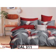 Lenjerie din finet cu 6 piese si cearceaf cu Elastic - DAL311