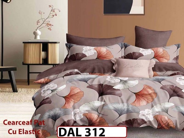 Lenjerie din finet cu 6 piese si cearceaf cu Elastic - DAL312