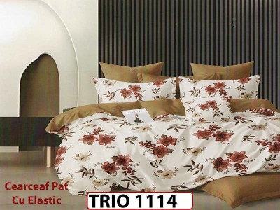 Lenjerie din finet  6 piese cearceaf cu elastic - TRIO1114 Lenjerie din finet  6 piese cearceaf cu elastic - TRIO1114