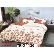 Lenjerie din finet  6 piese cearceaf cu elastic - TRIO1120