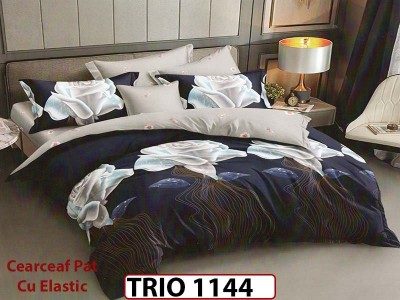 Lenjerie din finet  6 piese cearceaf cu elastic - TRIO1144 Lenjerie din finet  6 piese cearceaf cu elastic - TRIO1144