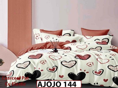 Lenjerie din finet 6 piese si cearceaf cu Elastic - AJOJO144 Lenjerie din finet 6 piese si cearceaf cu Elastic - AJOJO144