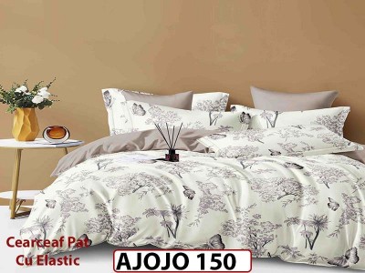 Lenjerie din finet 6 piese si cearceaf cu Elastic - AJOJO150