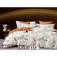 Lenjerie din finet 6 piese si cearceaf cu Elastic - AJOJO151