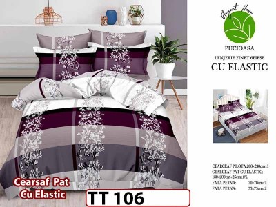 Lenjerie din finet 6 piese si cearceaf cu Elastic - TT 106 Lenjerie din finet 6 piese si cearceaf cu Elastic - TT 106