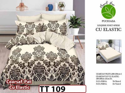 Lenjerie din finet 6 piese si cearceaf cu Elastic - TT 109 Lenjerie din finet 6 piese si cearceaf cu Elastic - TT 109