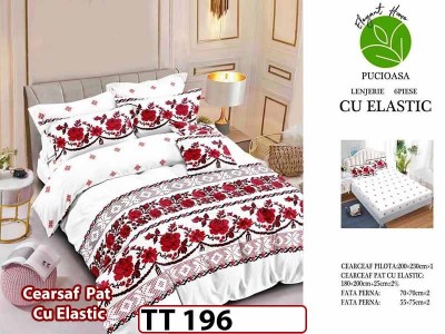 Lenjerie din finet 6 piese si cearceaf cu Elastic - TT 196 Lenjerie din finet 6 piese si cearceaf cu Elastic - TT 196