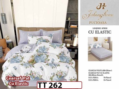 Lenjerie din finet 6 piese si cearceaf cu Elastic - TT 262 Lenjerie din finet 6 piese si cearceaf cu Elastic - TT 262