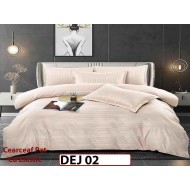 Lenjerie din damasc finet cu 6 piese, cearceaf cu elastic - DEJ02