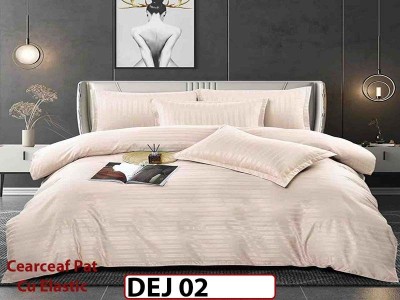 Lenjerie din damasc finet cu 6 piese, cearceaf cu elastic - DEJ02 Lenjerie din damasc finet cu 6 piese, cearceaf cu elastic - DEJ02