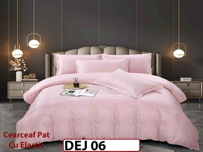 Lenjerie din damasc finet cu 6 piese, cearceaf cu elastic - DEJ06 Lenjerie din damasc finet cu 6 piese, cearceaf cu elastic - DEJ06