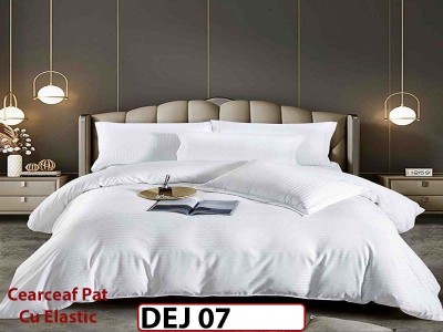 Lenjerie din damasc finet cu 6 piese, cearceaf cu elastic - DEJ07 Lenjerie din damasc finet cu 6 piese, cearceaf cu elastic - DEJ07