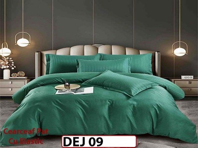 Lenjerie din damasc finet cu 6 piese, cearceaf cu elastic - DEJ09 Lenjerie din damasc finet cu 6 piese, cearceaf cu elastic - DEJ09