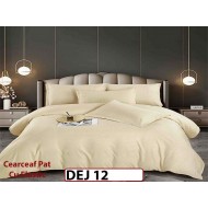 Lenjerie din damasc finet cu 6 piese, cearceaf cu elastic - DEJ12