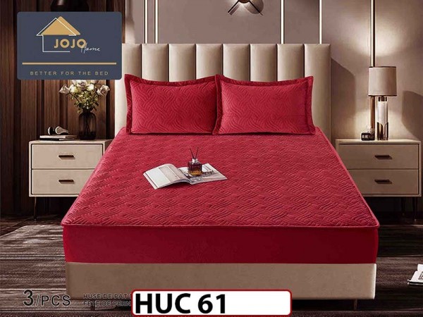 Husa matlasata tip topper din catifea 180x200 - Pat 2 Persoane - HUC61