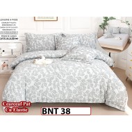 Lenjerie din  bumbac fin cu in grofat și lățos 6 piese cu cearceaf elastic -BNT38