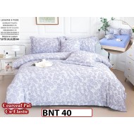 Lenjerie din  bumbac fin cu in grofat și lățos 6 piese cu cearceaf elastic -BNT40