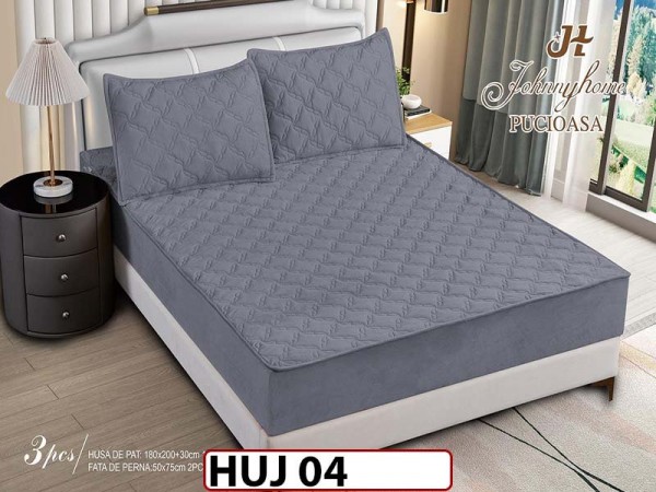 Husa matlasata tip topper din catifea 180x200 - Pat 2 Persoane - HUJ04