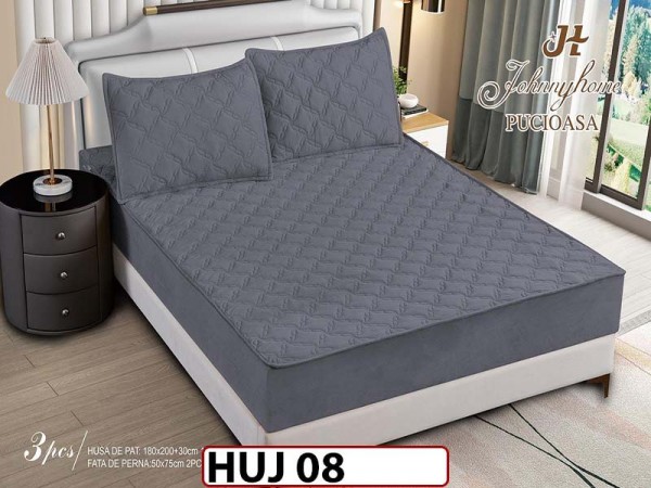 Husa matlasata tip topper din catifea 180x200 - Pat 2 Persoane - HUJ08