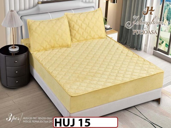 Husa matlasata tip topper din catifea 180x200 - Pat 2 Persoane - HUJ15