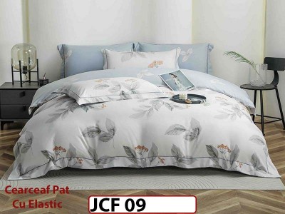 Lenjerie din finet 6 piese cu cearceaf elastic - JCF09