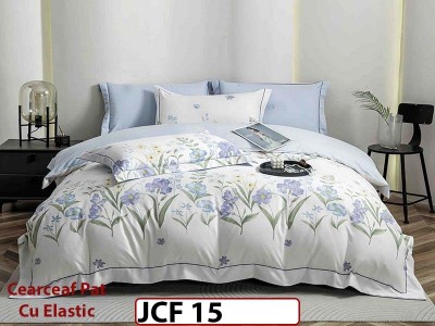 Lenjerie din finet 6 piese cu cearceaf elastic - JCF15 Lenjerie din finet 6 piese cu cearceaf elastic - JCF15