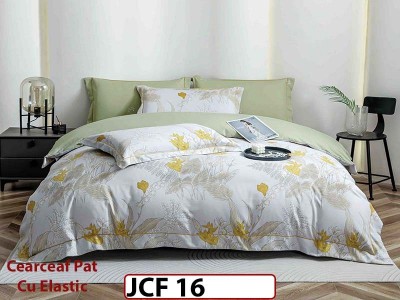 Lenjerie din finet 6 piese cu cearceaf elastic - JCF16 Lenjerie din finet 6 piese cu cearceaf elastic - JCF16