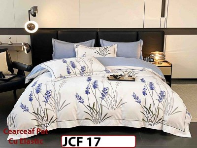 Lenjerie din finet 6 piese cu cearceaf elastic - JCF17 Lenjerie din finet 6 piese cu cearceaf elastic - JCF17