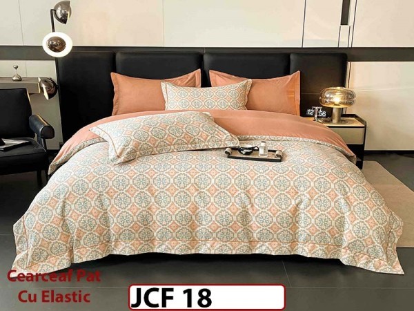 Lenjerie din finet 6 piese cu cearceaf elastic - JCF18