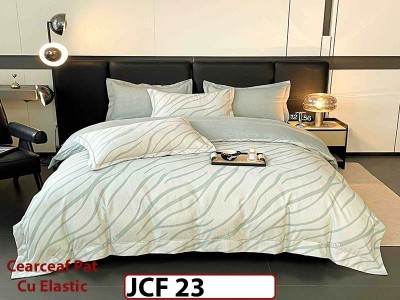 Lenjerie din finet 6 piese cu cearceaf elastic - JCF23 Lenjerie din finet 6 piese cu cearceaf elastic - JCF23