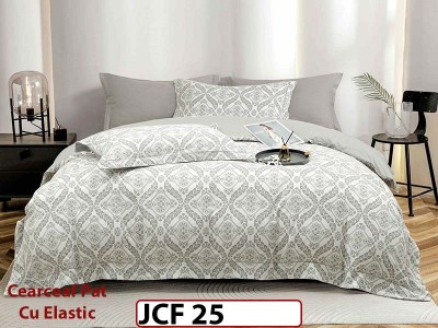 Lenjerie din finet 6 piese cu cearceaf elastic - JCF25 Lenjerie din finet 6 piese cu cearceaf elastic - JCF25