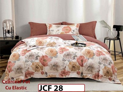 Lenjerie din finet 6 piese cu cearceaf elastic - JCF28 Lenjerie din finet 6 piese cu cearceaf elastic - JCF28