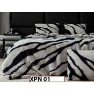 Patura Pufoasa din Blanita Artificiala de Nurca cu fermoar din 3 piese- XPN01