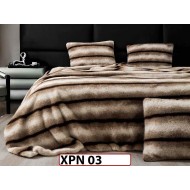 Patura Pufoasa din Blanita Artificiala de Nurca cu fermoar din 3 piese- XPN03