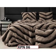 Patura Pufoasa din Blanita Artificiala de Nurca cu fermoar din 3 piese- XPN06