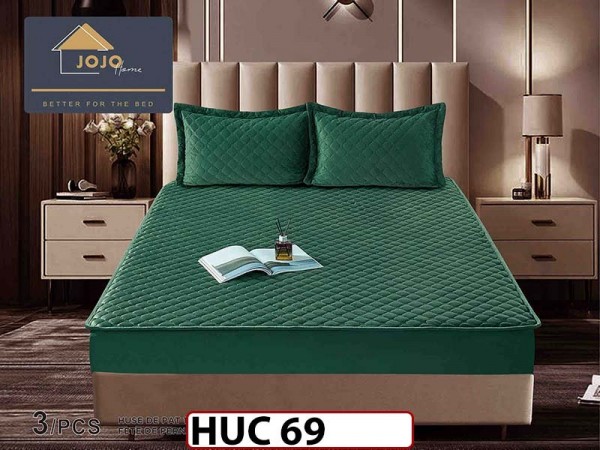 Husa matlasata tip topper din catifea 180x200 - Pat 2 Persoane - HUC69